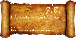 Fábián Boglárka névjegykártya