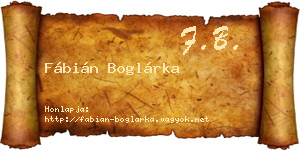 Fábián Boglárka névjegykártya